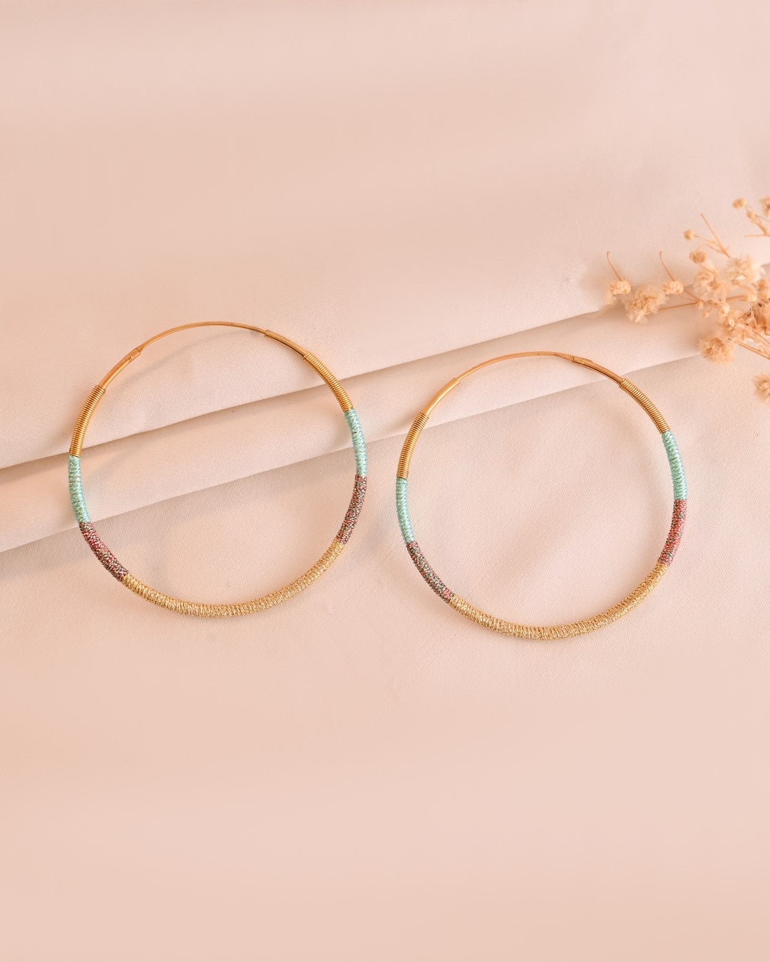 Golden Threaded Hoops