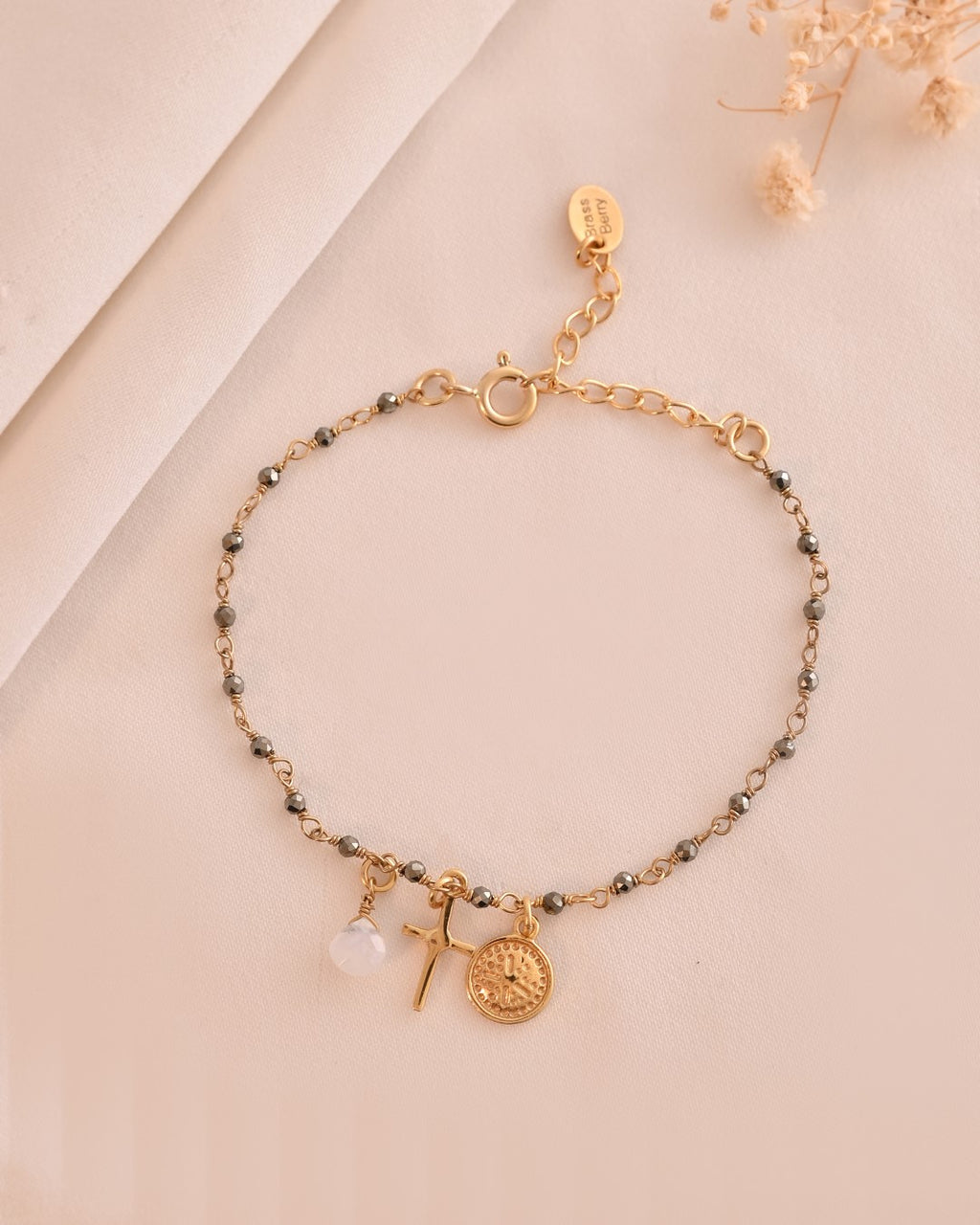 Spirit Strands Pyrite & Moonstone Bracelet