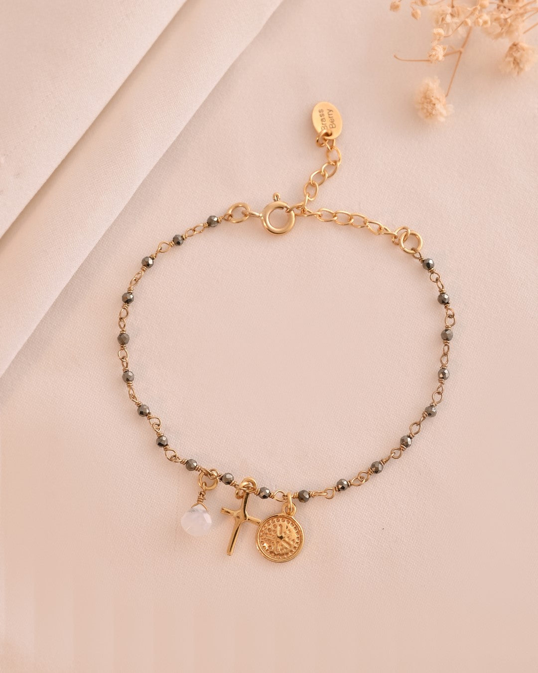 Spirit Strands Pyrite & Moonstone Bracelet