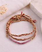 sacred spiral Opal Gradient Color & Pink Tourmaline Bracelet