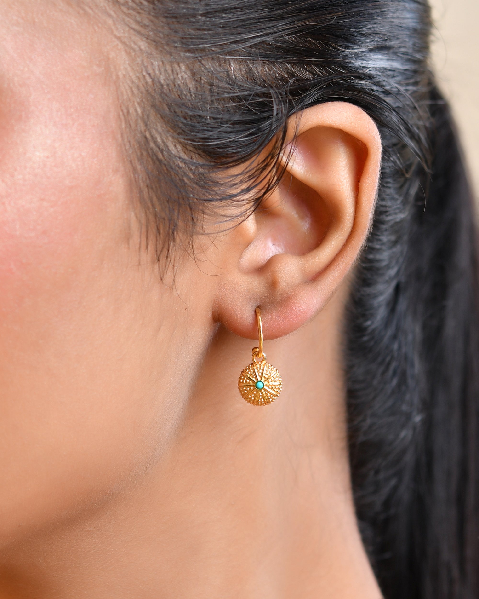Sea Urchin Turquoise Earring