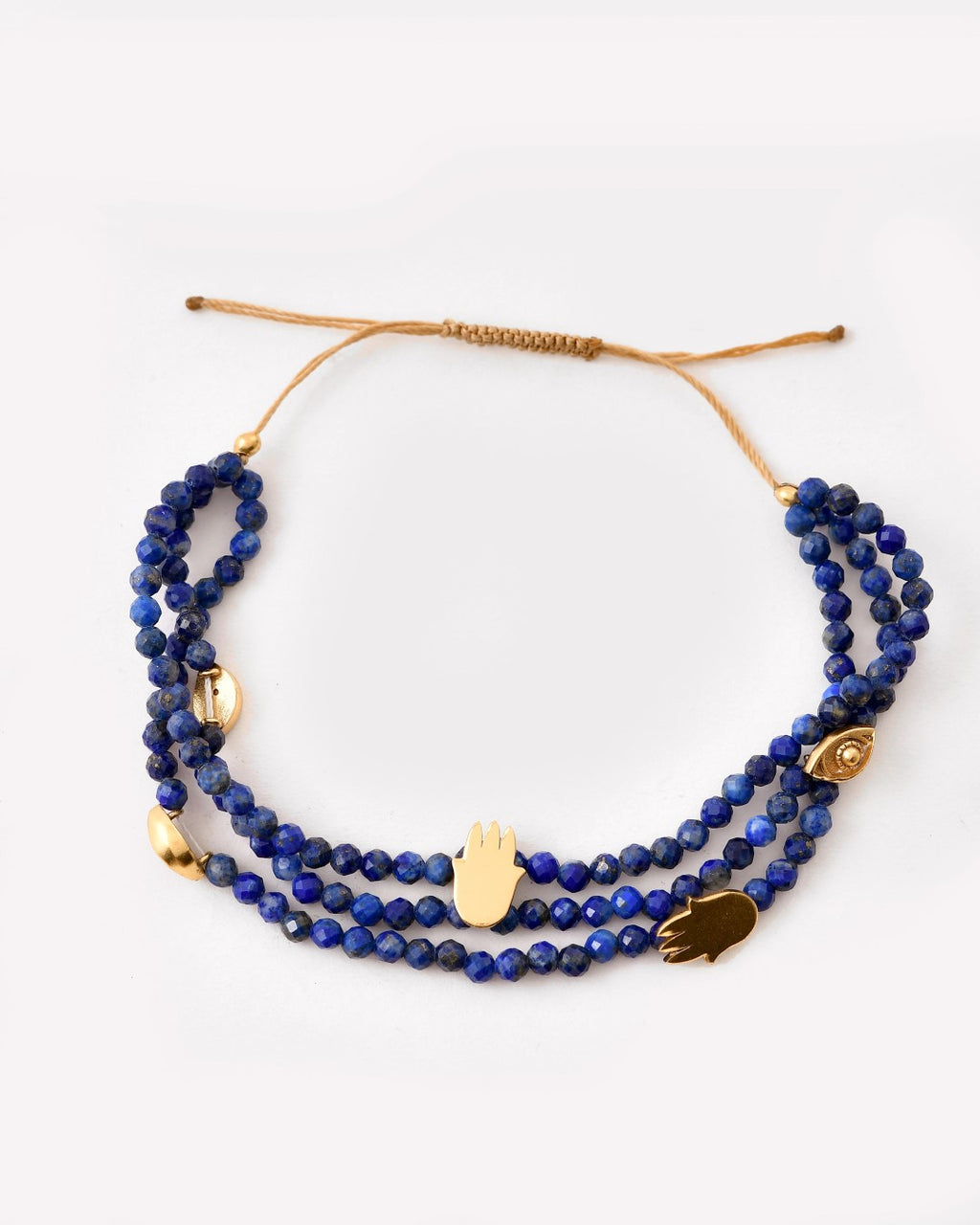 Protector Evil Eye Hamsa Lapis  Bracelet