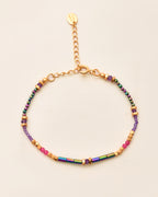 Balance Beads Rainbow Coated Hematite  Multi stone Bracelet