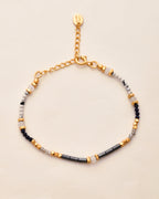 Balance Beads Gray Coated Hematite  Multistone Bracelet