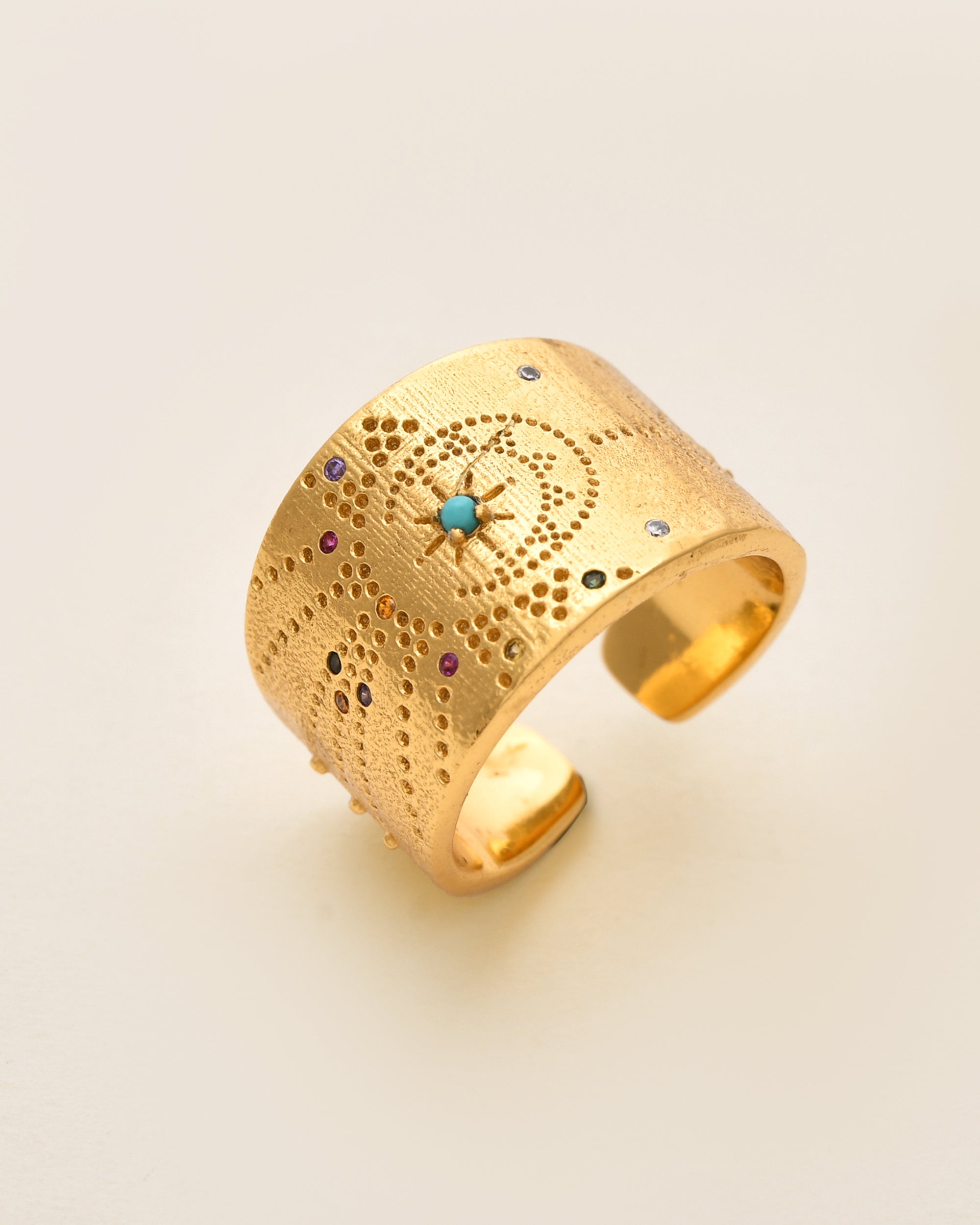 Galaxy Coral & Turquoise Ring