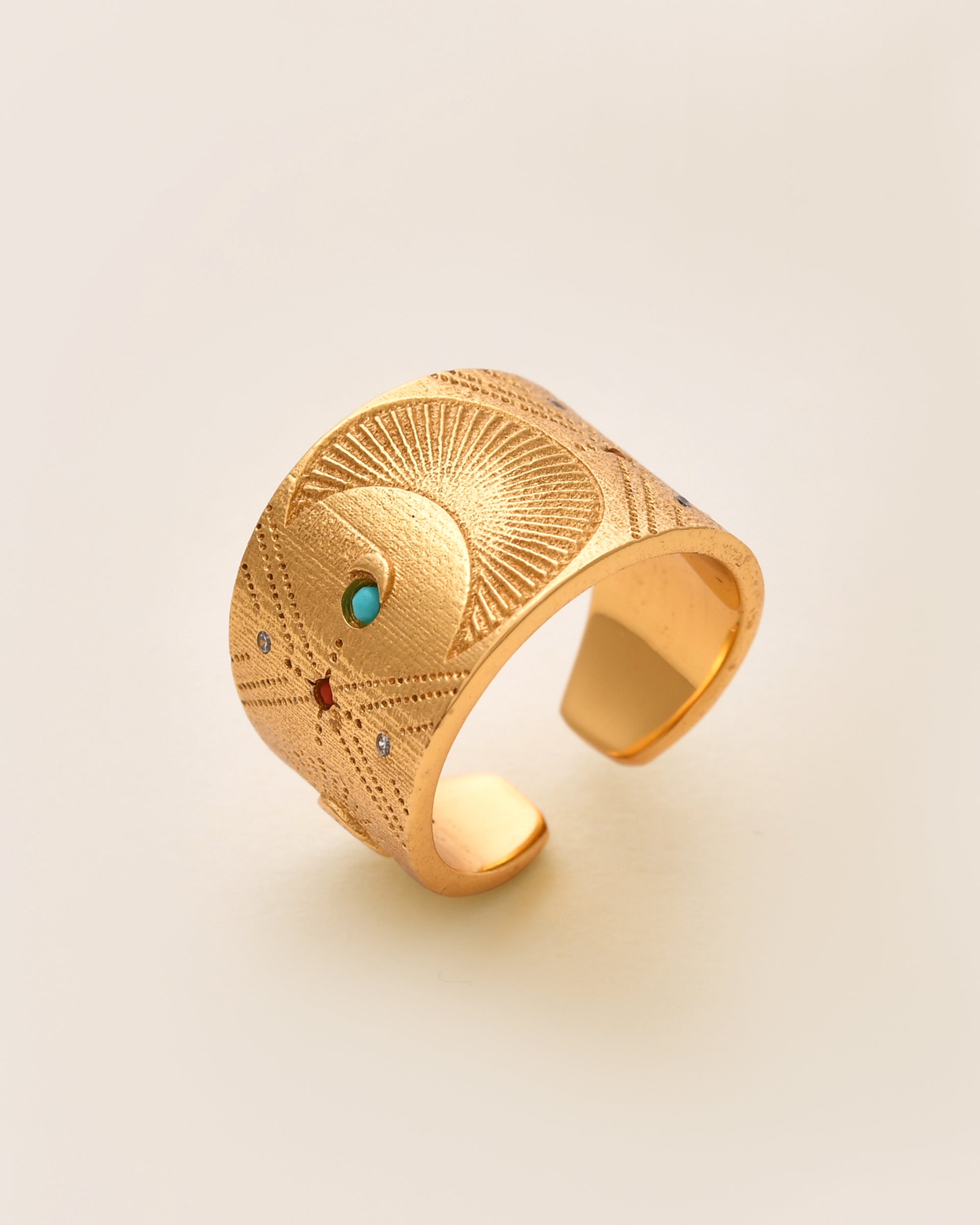 Aurora Coral & Turquoise Ring