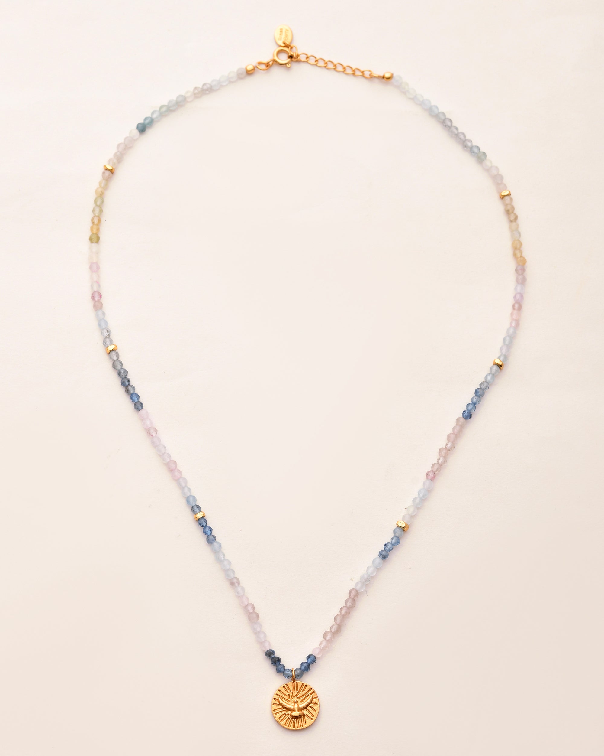 Eagle Charm Multi Beryl Necklace