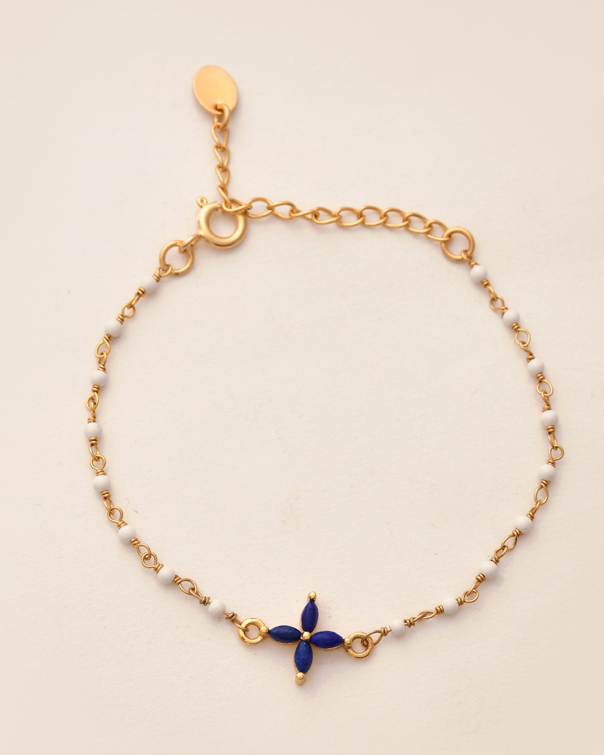 Divine Cross Lapis Bracelet