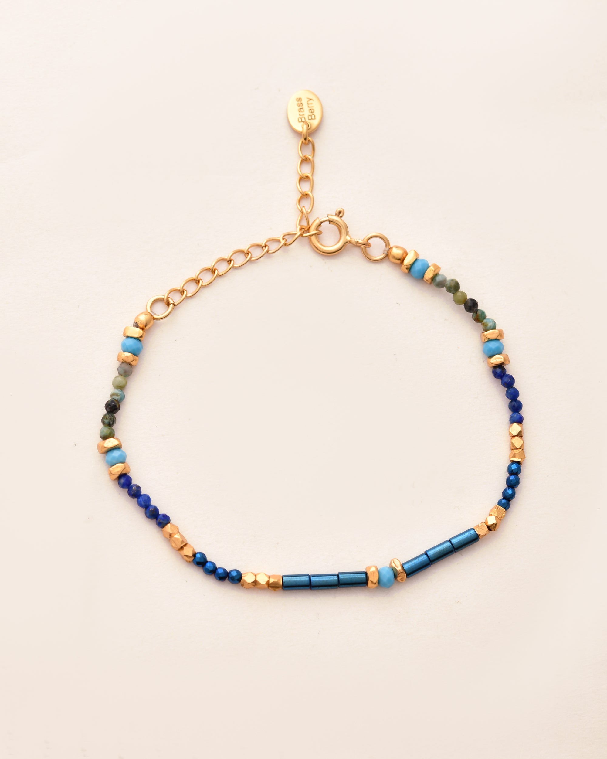 Balance Beads Blue Coated Hematite Multi stone Bracelet