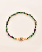 Ruby Zoisite Evil Eye Bracelet