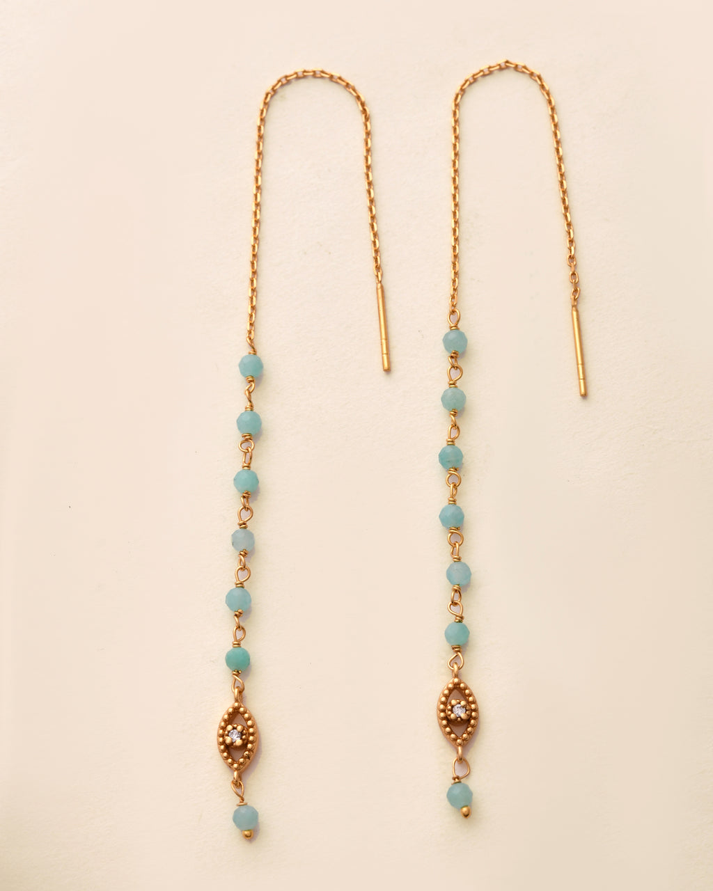 Evil Eye Amazonite Drop Earring
