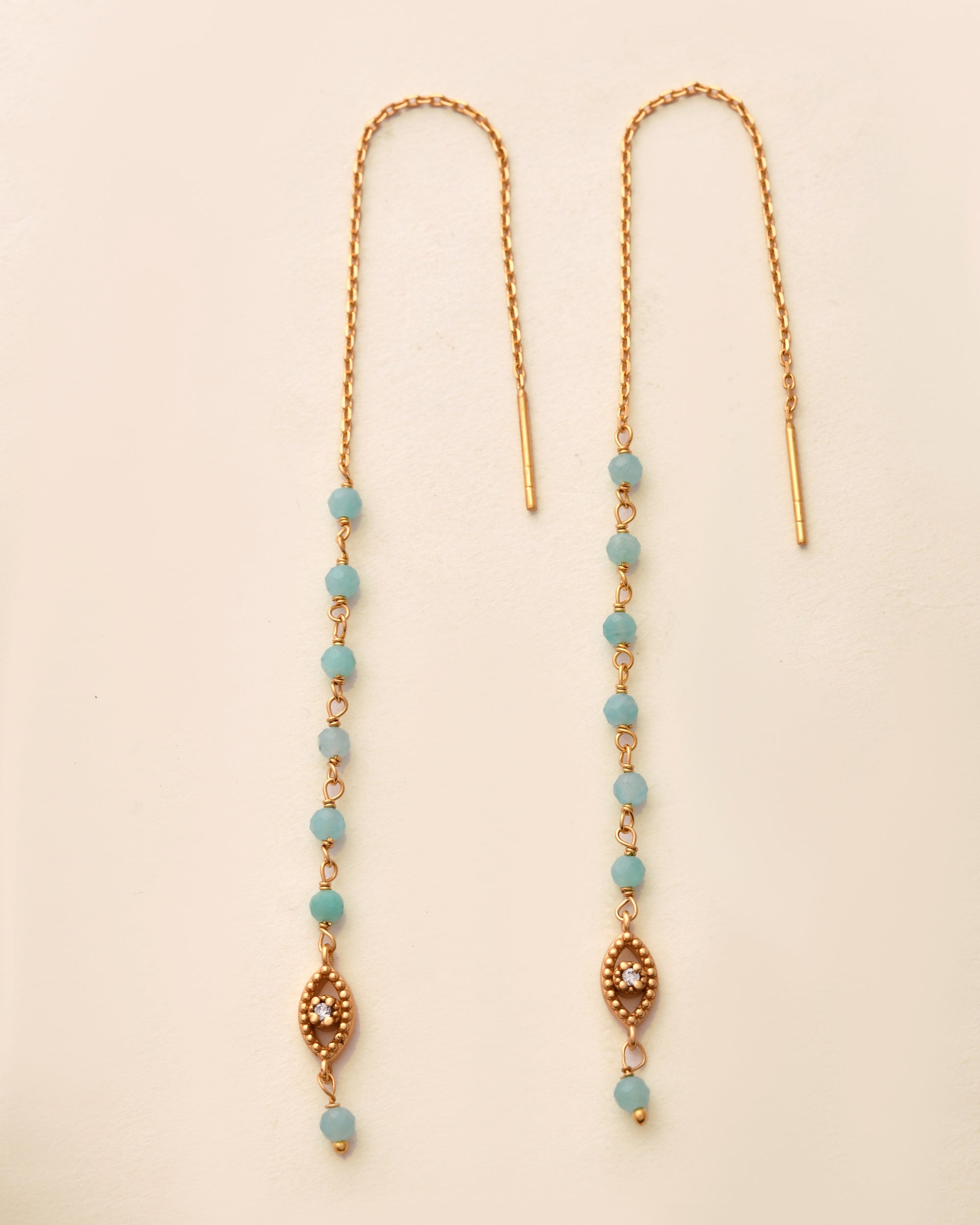 Evil Eye Amazonite Drop Earring