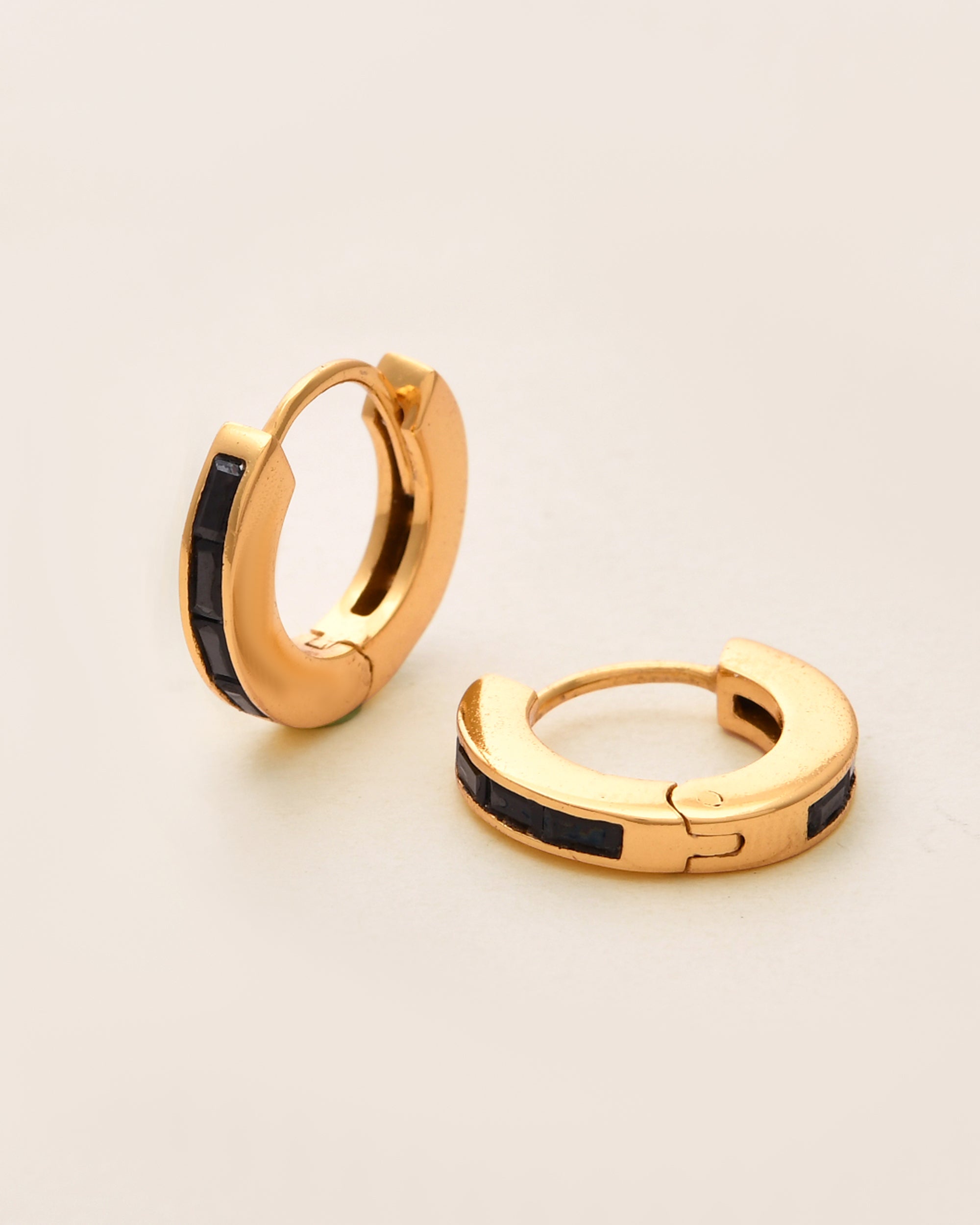 Black Hoops Earring