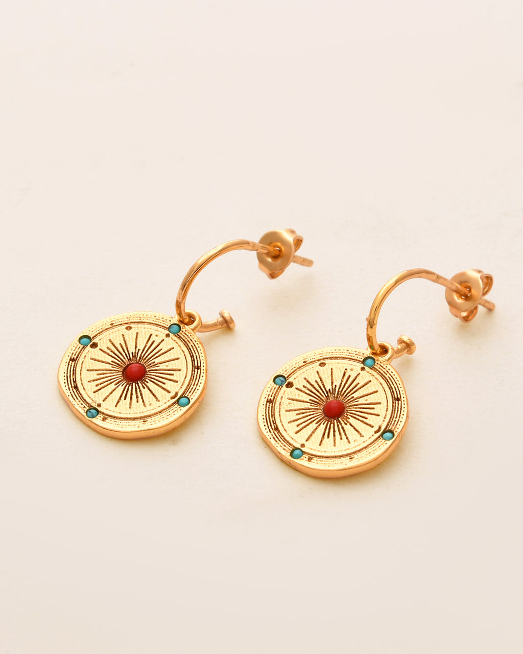 Coral and Turquoise Energy Earring