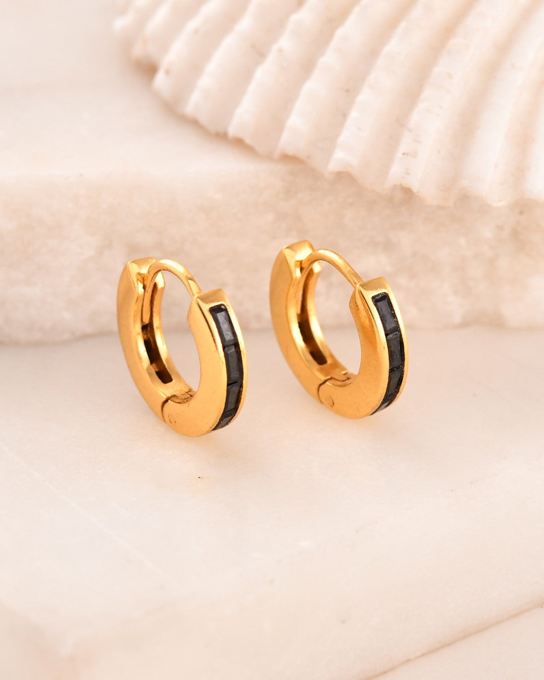 Black Hoops Earring