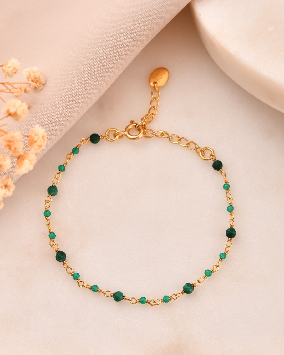 Golden Grace Green Onyx Bracelet