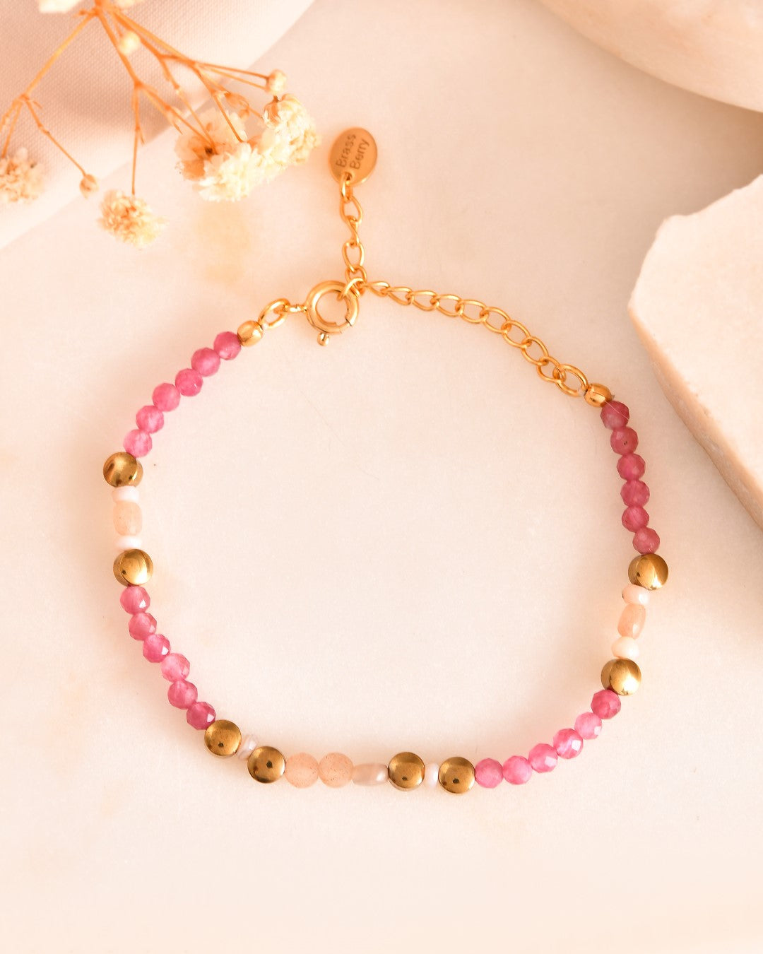 Power Beads Pink Tourmaline Bracelet