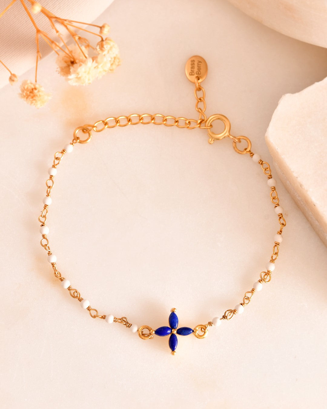 Divine Cross Lapis Bracelet