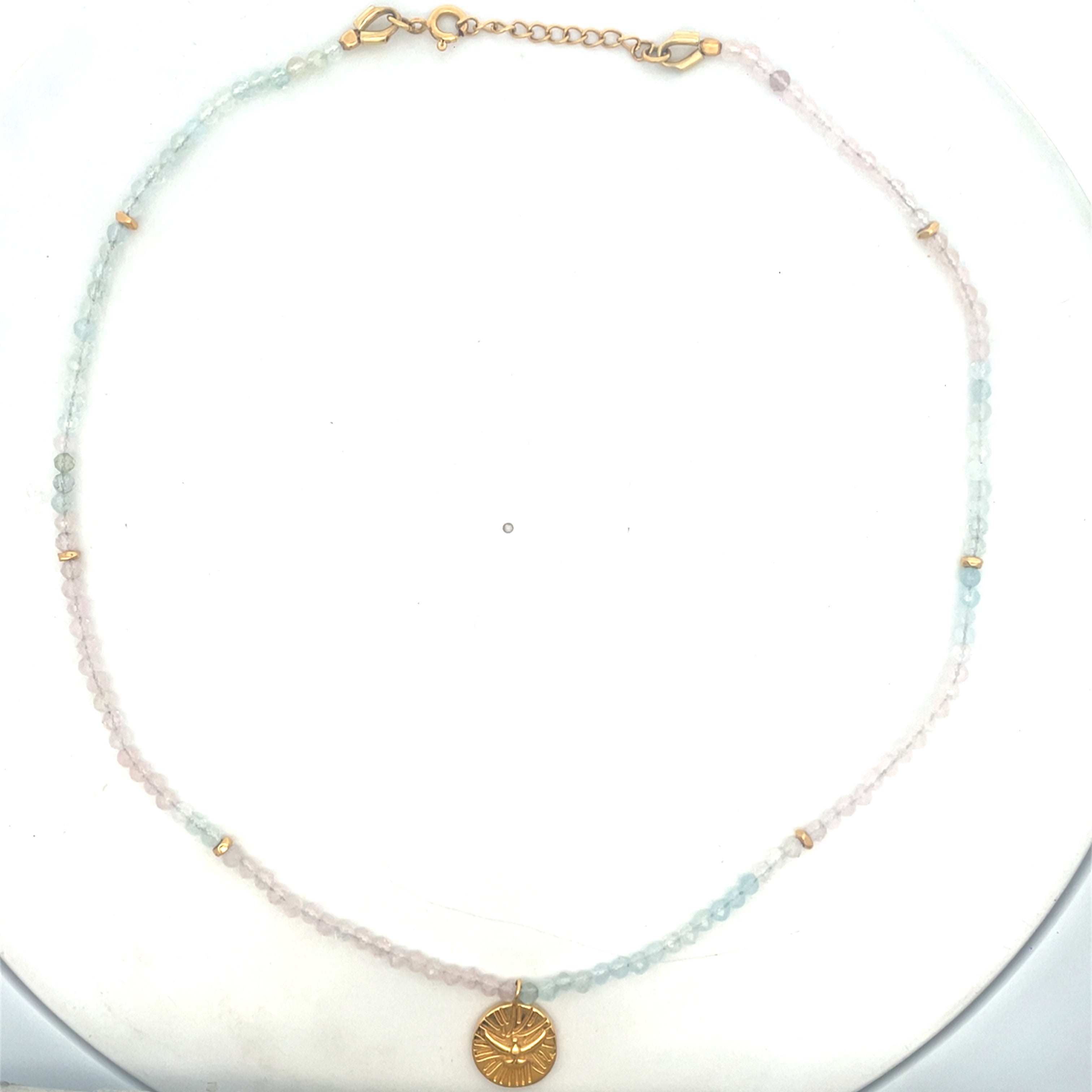 Eagle Charm Multi Beryl Necklace