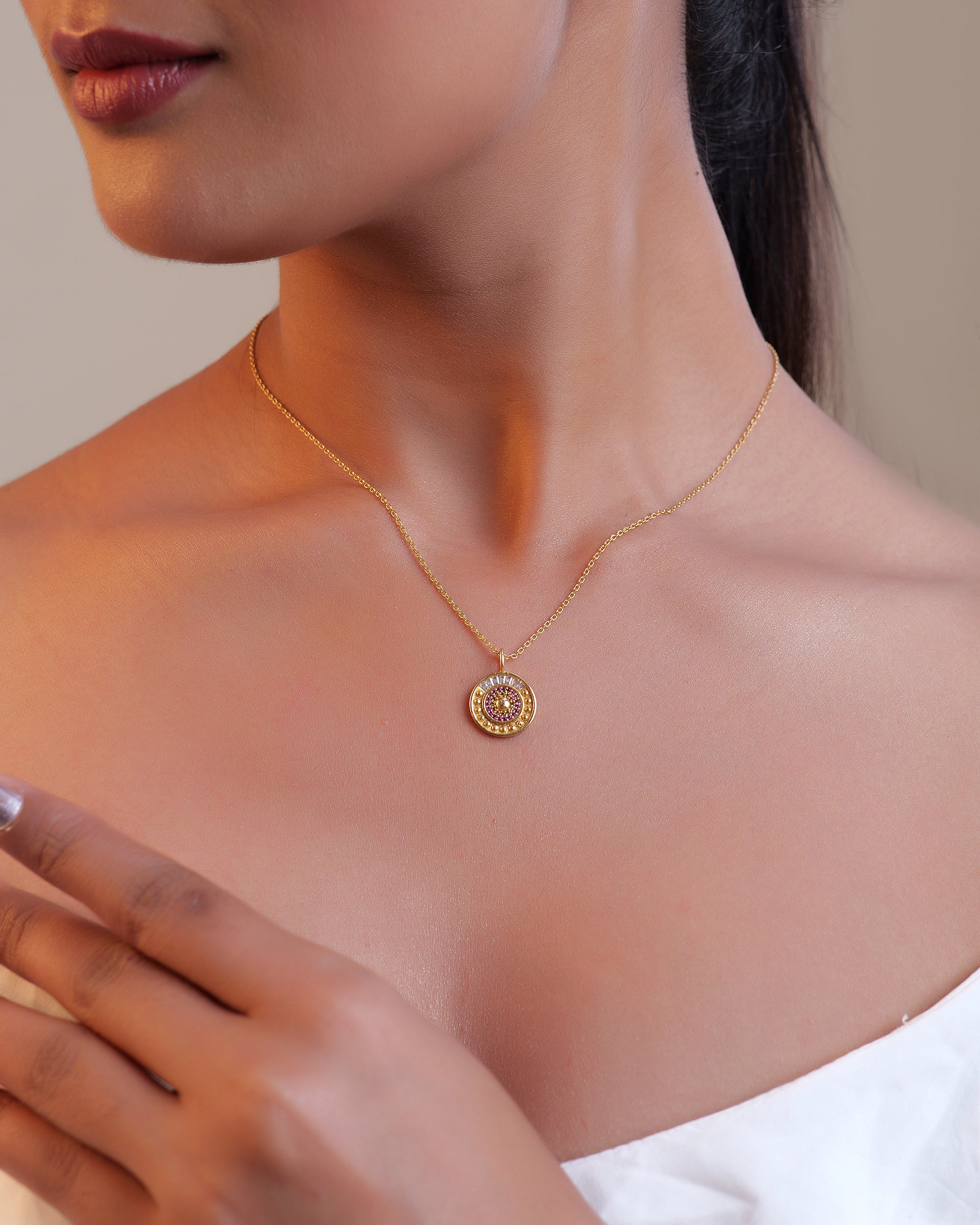 Starlight Fuschia Color Necklace